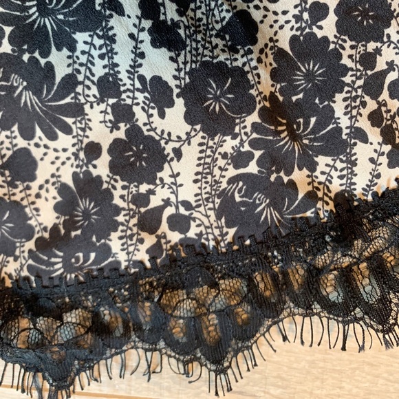 Ruby & Jenna Black Floral and Lace Fabric Shorts - Picture 2 of 3